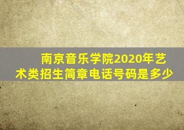南京音乐学院2020年艺术类招生简章电话号码是多少