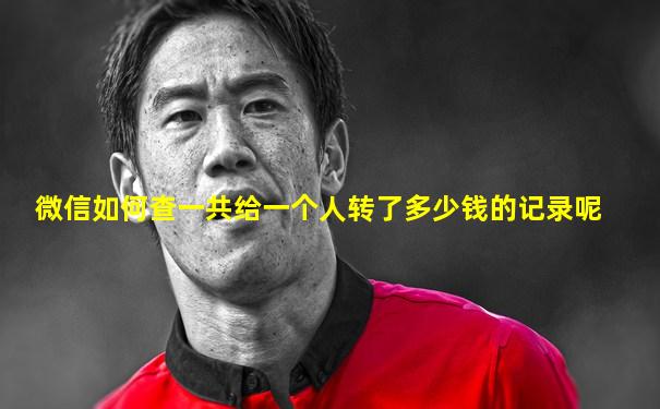 微信如何查一共给一个人转了多少钱的记录呢
