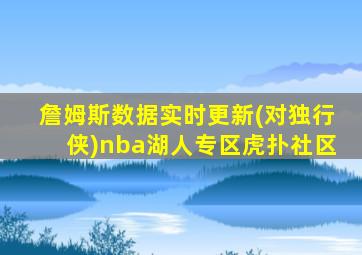詹姆斯数据实时更新(对独行侠)nba湖人专区虎扑社区